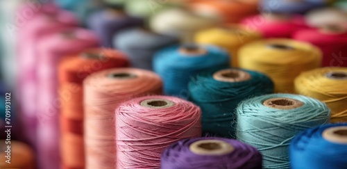 a spool of colorful threads and spools photo