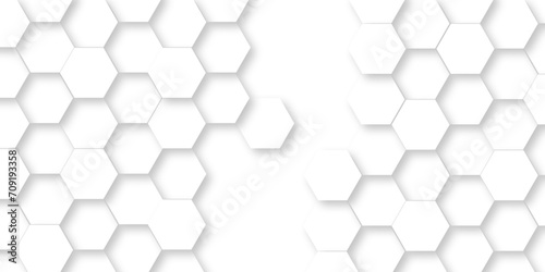 Background hexagons White Hexagonal Luxury honeycomb grid White Pattern. Vector Illustration. 3D Futuristic abstract honeycomb mosaic white background. geometric mesh cell texture.