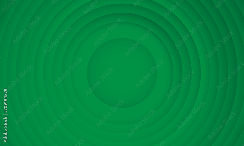 Fototapeta premium Abstract circle layers texture on green background with shadow.