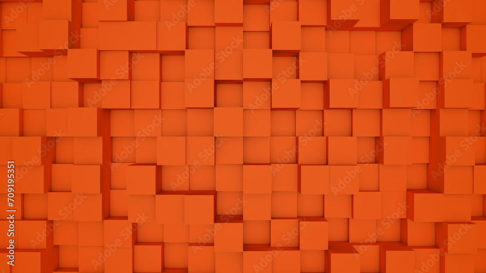 Abstract orange modern architecture 3D background with orange cubes on the wall. Abstract orange modern architecture 3D background with orange cubes on the wall.
