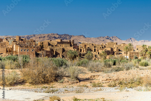 Tinghir, Draa Tafilalet, Morocco. View of the town of Tinghir.