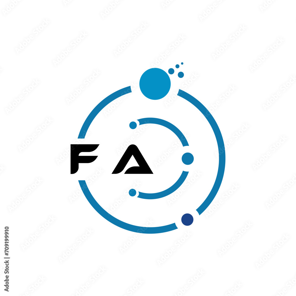 FA letter technology logo design on white background. FA creative initials letter IT logo concept. FA letter design. FA letter technology logo design on white background. FA creative initials letter IT logo concept. FA letter design.