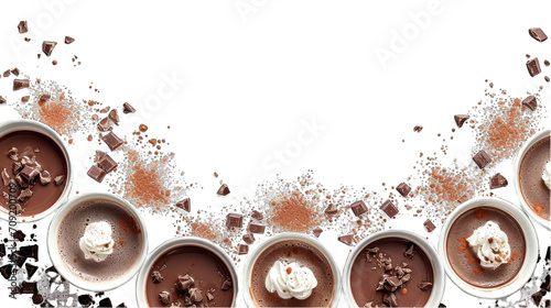 Hot chocolate graphic banner frame, transparent background