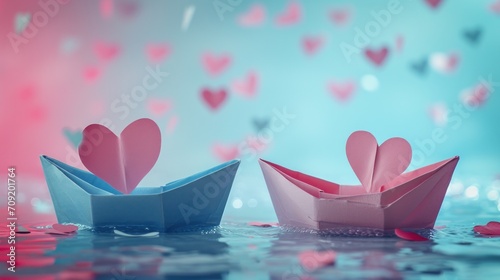 paper boat with heart shape