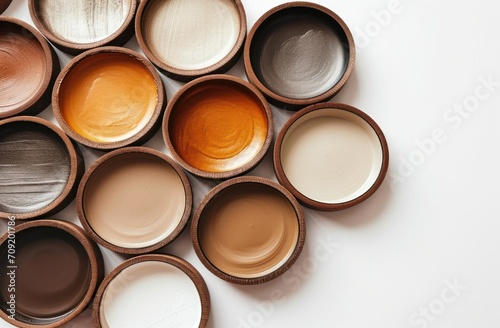 paint color samples on a white wall with beige and gray