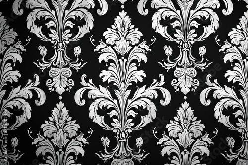 Elegant Black and White Damask Wallpaper Design