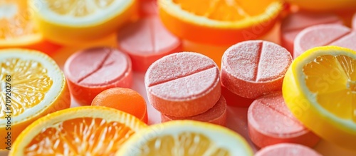 Effervescent tablets with vitamins, minerals, and vitamin C, for supplementation.