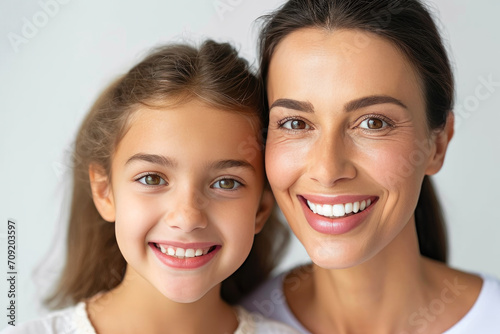 Teeth of Love: Mother-Daughter Portrait in White