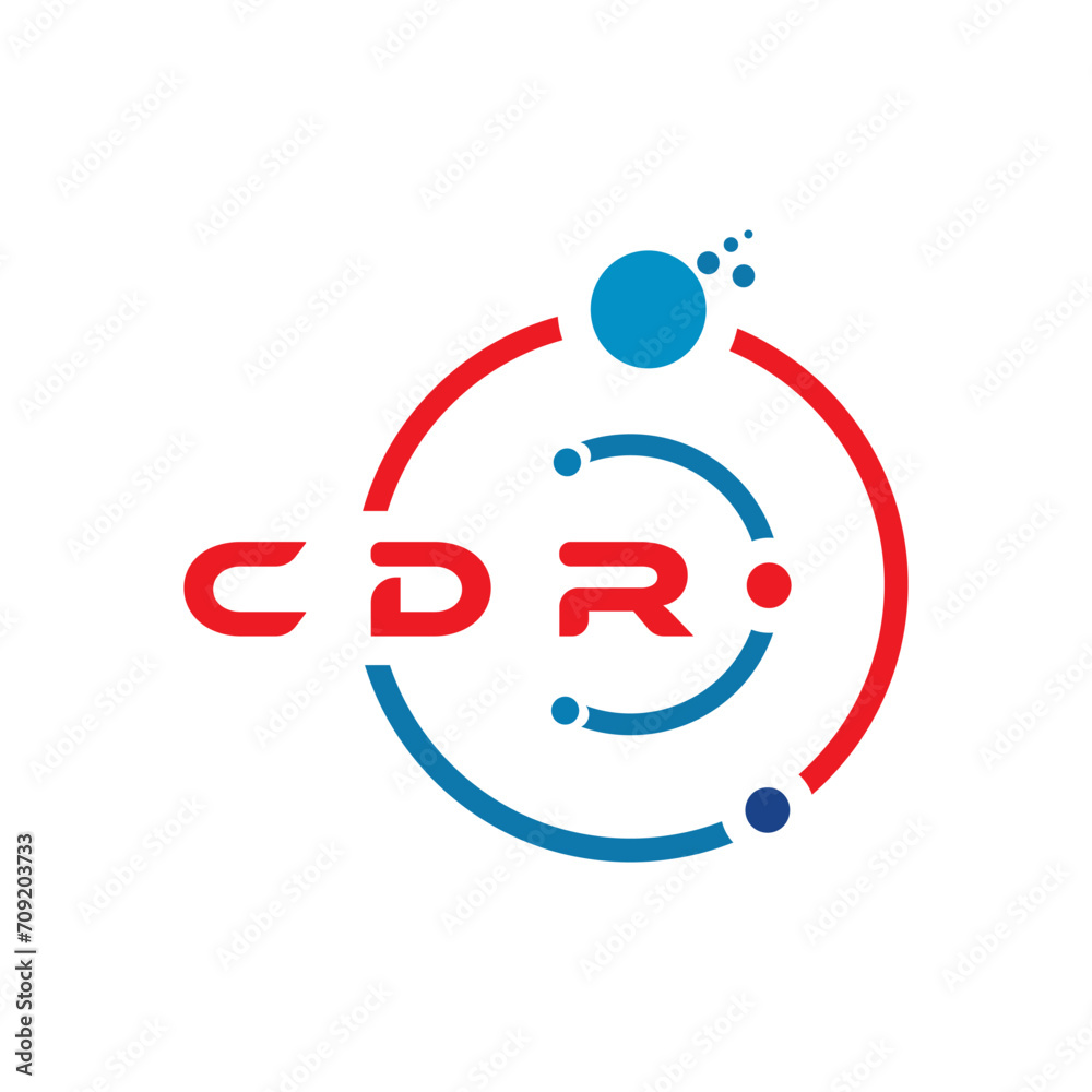CDR letter technology logo design on white background. CDR creative initials letter IT logo concept. CDR letter design. CDR letter technology logo design on white background. CDR creative initials letter IT logo concept. CDR letter design.