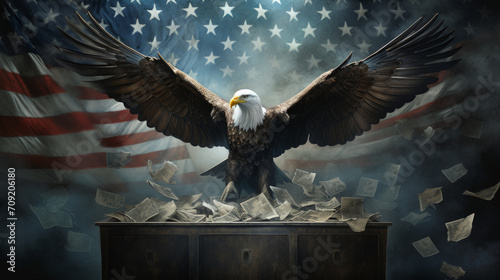 Foto bald eagle protect the american election demogracy