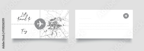 Travel Coupon to Africa Morocco Fez postcard vector illustration