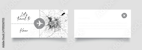 Travel Coupon to Africa Nigeria Kano postcard vector illustration
