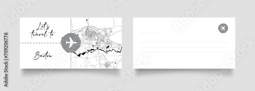 Travel Coupon to Asia China Baotou postcard vector illustration