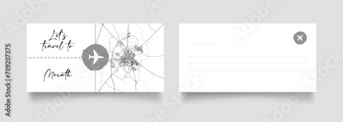 Travel Coupon to Asia India Merath postcard vector illustration