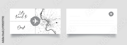 Travel Coupon to Asia Russia Omsk postcard vector illustration