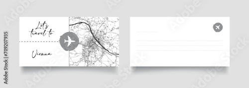 Travel Coupon to Europe Austria Vienna postcard vector illustration