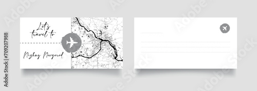 Travel Coupon to Europe Russia Nizhny Novgorod postcard vector illustration