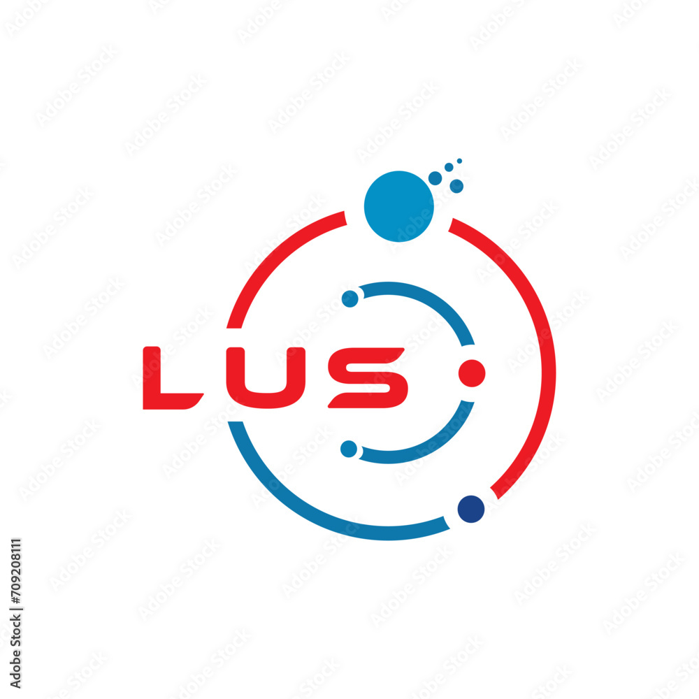 Obraz premium LUS letter technology logo design on white background. LUS creative initials letter IT logo concept. LUS letter design. 