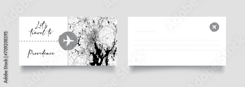 Travel Coupon to North America United States Providence Rhode Island postcard vector illustration