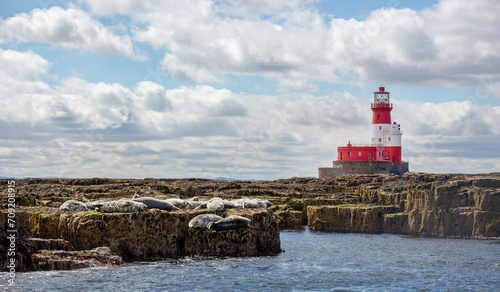 lighthouse on the coast farne island