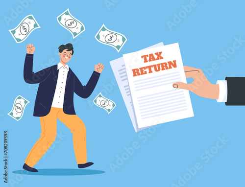 Tax return flat illustration
