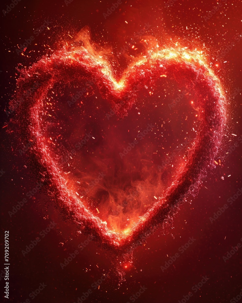 Herz auf rotem Hintergrund, Heart on red background Herz auf rotem Hintergrund, Heart on red background