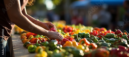 Sun kissed farmer s market with bountiful produce and artisanal goods for local business promotion