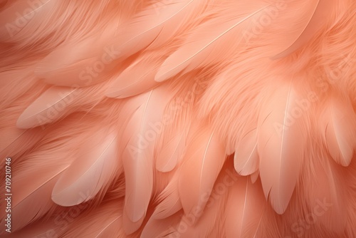 pastel peach pink color feathers texture closeup background with soft morning light 