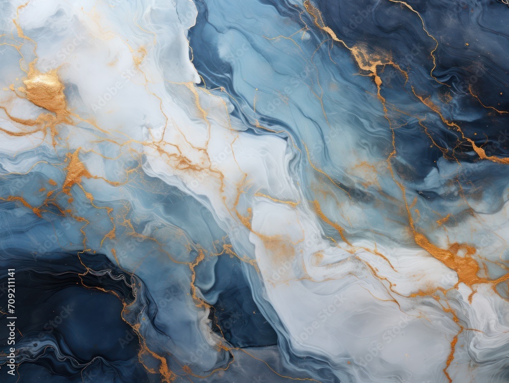 Naklejka premium abstract blue white marble texture background
