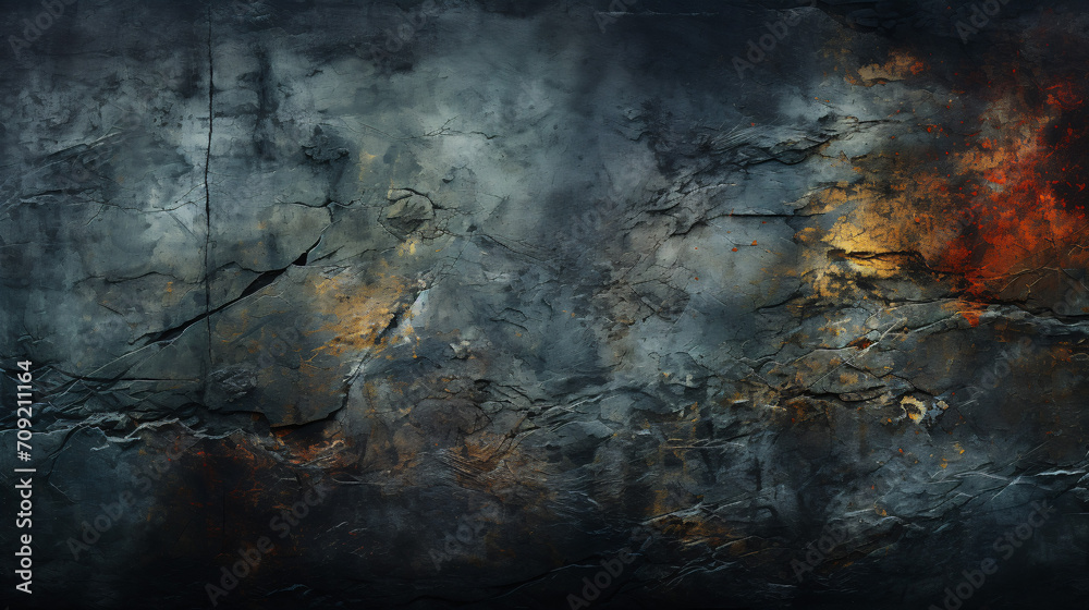 Immerse yourself in the rugged charm of a dark grunge textured wall closeup.