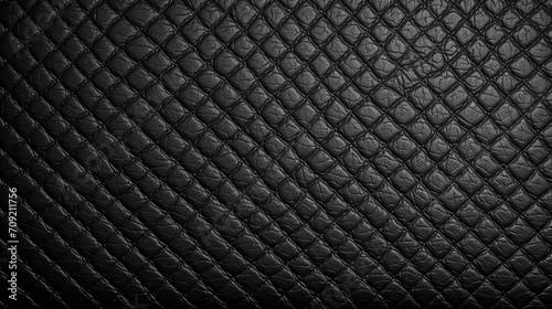 Closeup of seamless black leather texture background, surface material for fashion dark pattern luxury wallet components with fabric exclusive, generative AI