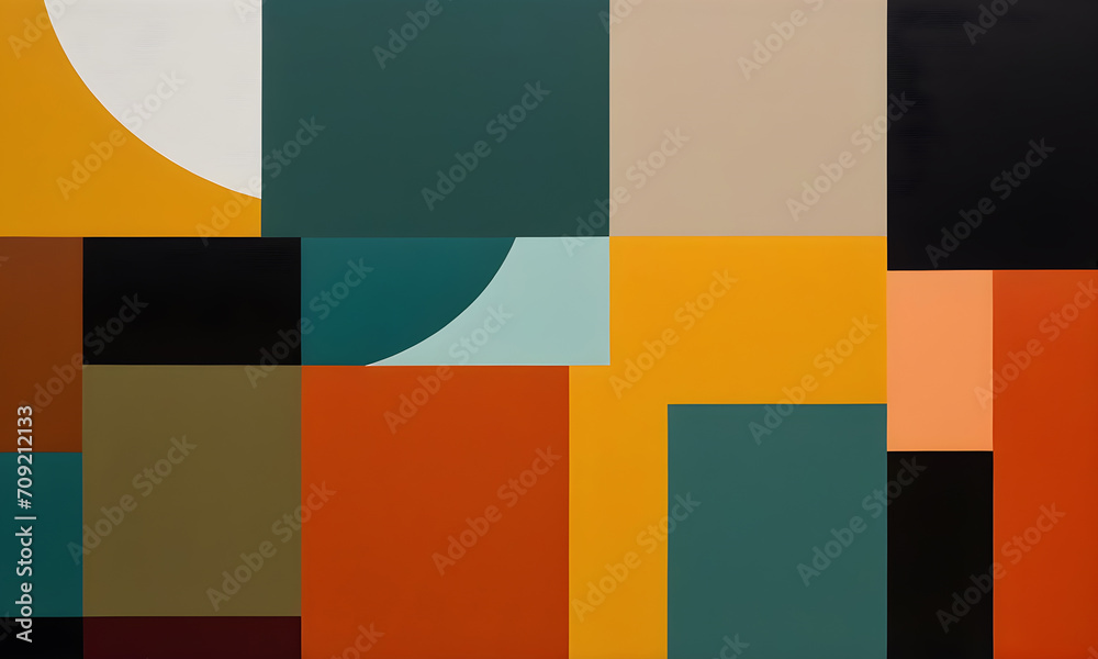 Abstract Scandinavian Complementary Painting Minimalistic Modern Artwork Geometric Colourful Wall Art Patterns
