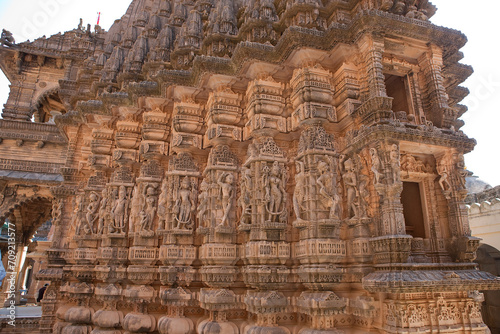 India temple city of Satrunjaya on a sunny autumn day. photo