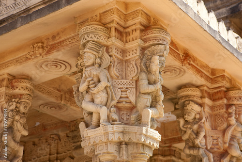 India temple city of Satrunjaya on a sunny autumn day. photo