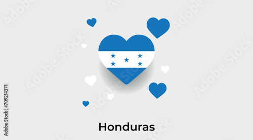 Honduras flag heart shape with additional hearts icon vector illustration