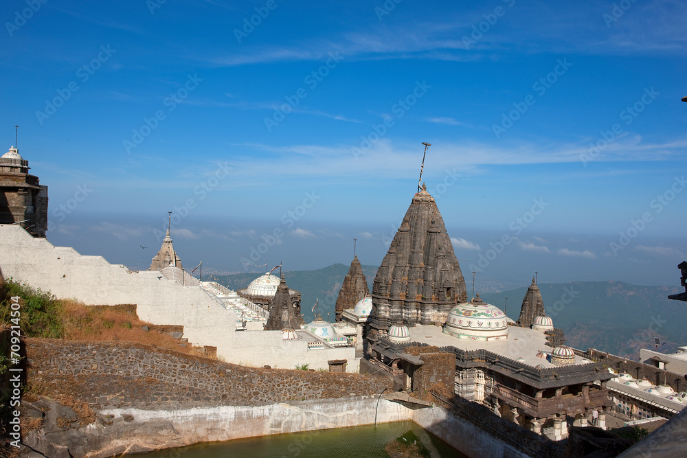 India temple town of Girnar on a sunny autumn day.