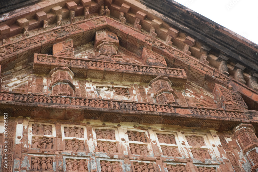 India brick temples of Vishnupur on a sunny winter day. India brick temples of Vishnupur on a sunny winter day.