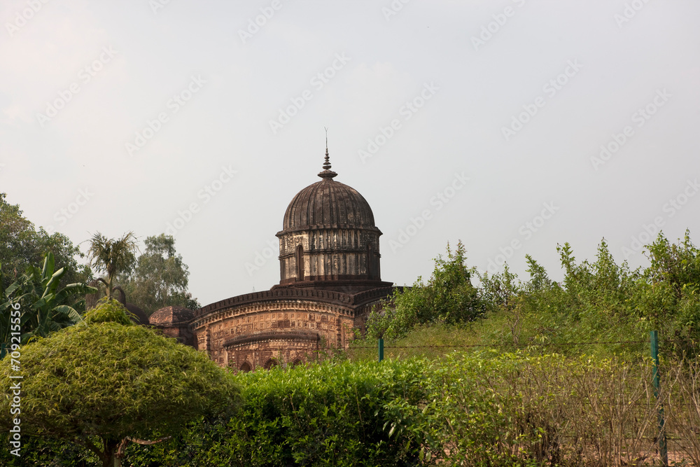 Fototapeta premium India brick temples of Vishnupur on a sunny winter day.