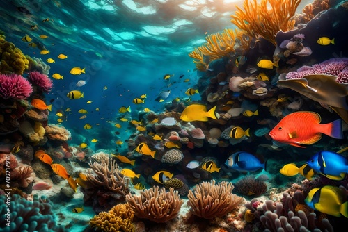 coral reef with fish © muhammad