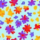 flower. Abstract seamless pattern. AI generated.	