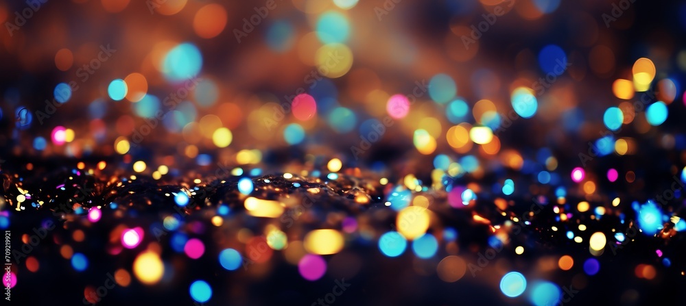 Vibrant abstract bokeh background with futuristic technology elements in vivid and bright colors