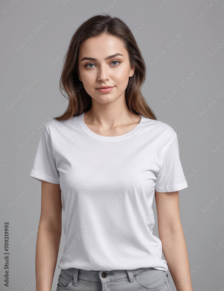 woman in a white T-shirt, mockup for design selling online
woman in a white T-shirt, mockup for design selling online