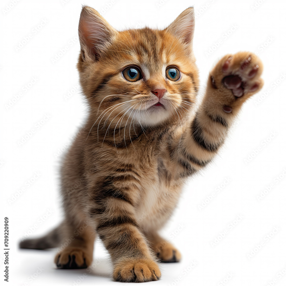 Playful Kitten Raising Paw Playful Kitten Raising Paw