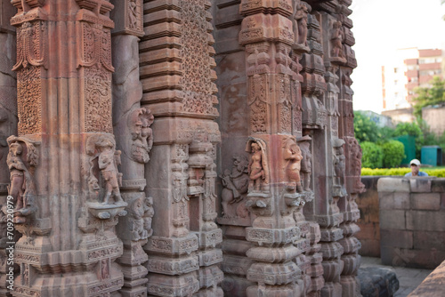 India Bubaneshwar temples of Orissa on a cloudy winter day