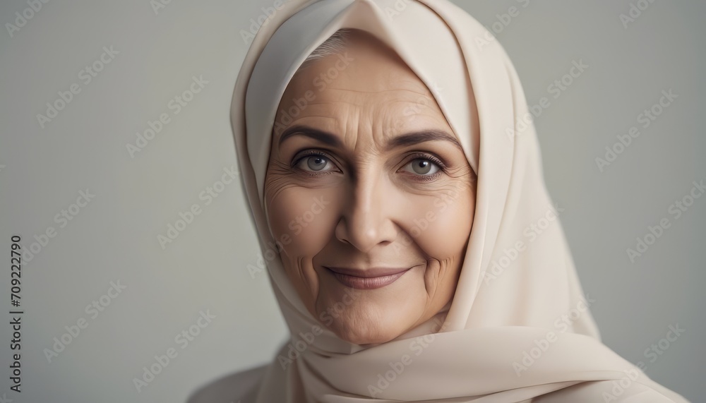 Beautiful gorgeous 50s mid aged muslim mature woman looking at camera isolated on white. Mature old Beautiful gorgeous 50s mid aged muslim mature woman looking at camera isolated on white. Mature old