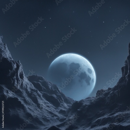 Deep Space Blue Moon: Nighttime Serenade