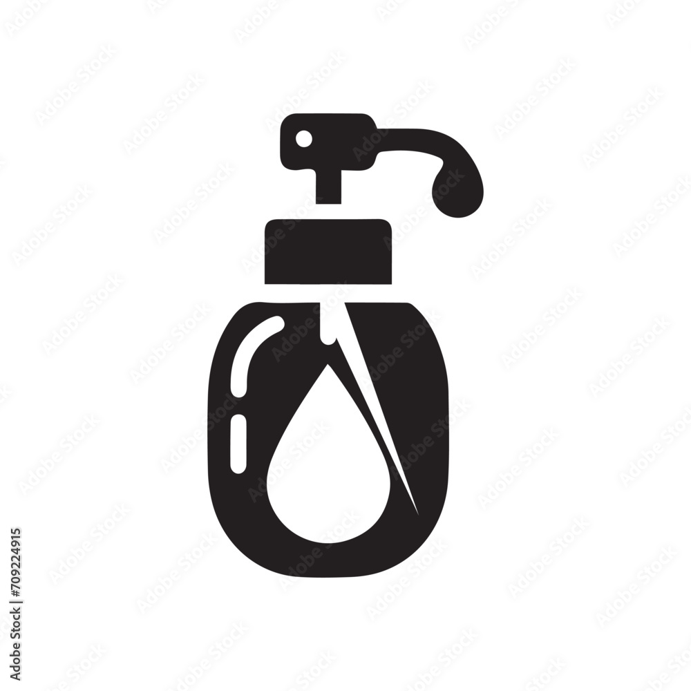 Hand sanitizer symbol. The isolated vector icon on a white backdrop