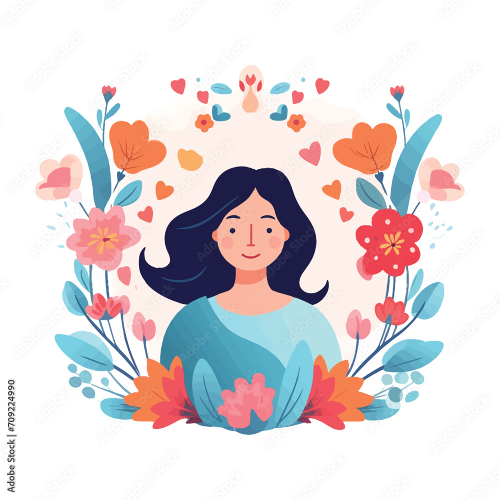 Happy Mother's day card illustration vector flowers frame