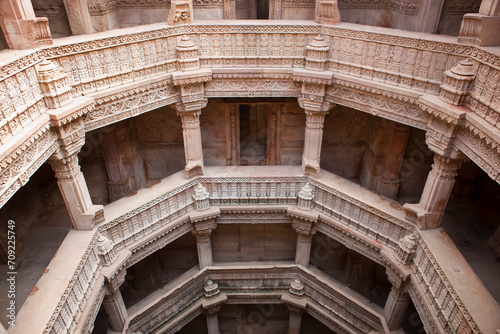 India Ahmedabad stepwells on a cloudy winter day photo