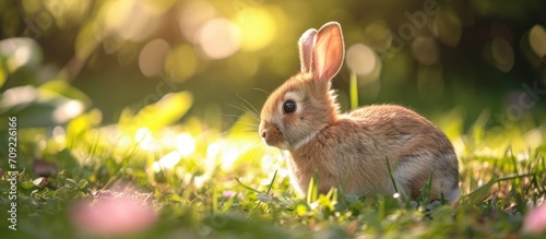 Rabbit toy in the garden.
